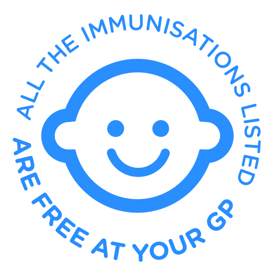 All the immunisations listed are free at your GP